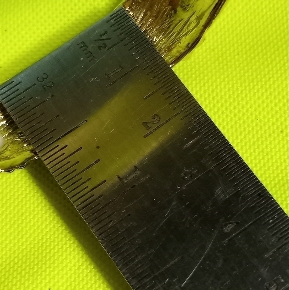 Goldtone blue gold pyramids hinged clamper bracelet - Picture 4 of 5